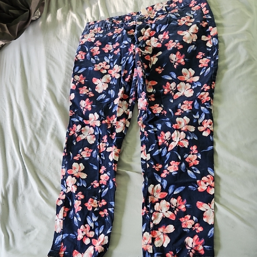 GAP Blue and Pink Floral Capris